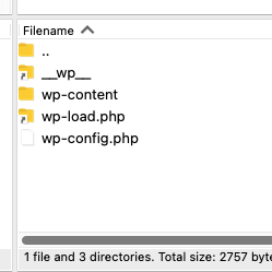 A WordPress file structure with a few symlinked folders